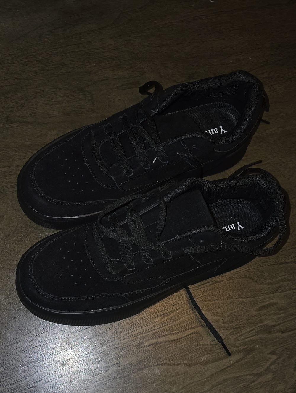a.n.a Black Men's Low-Top Sneakers with Suede Upper